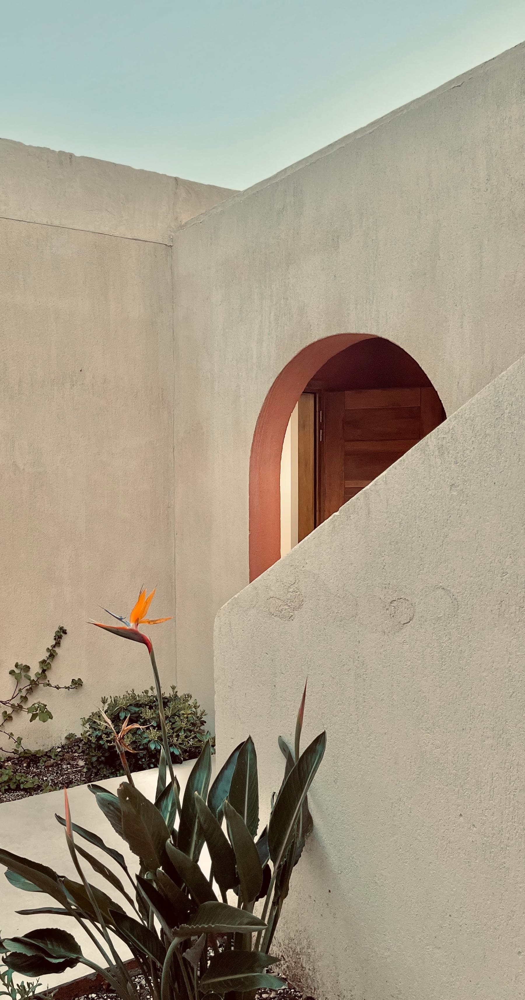 Courtyard and gardens at the Toile Blanche estate