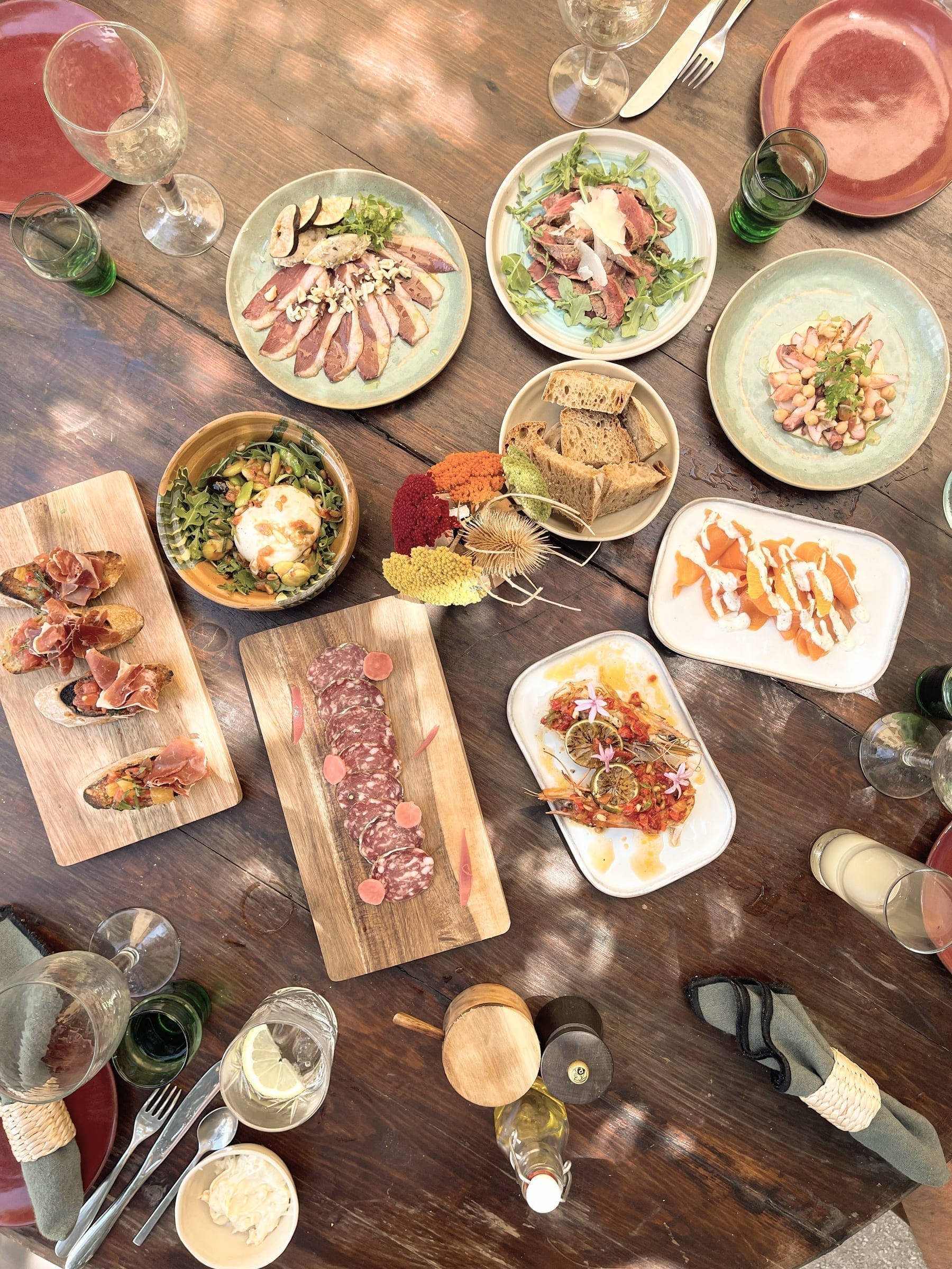 Sharing plates at La Guinguette