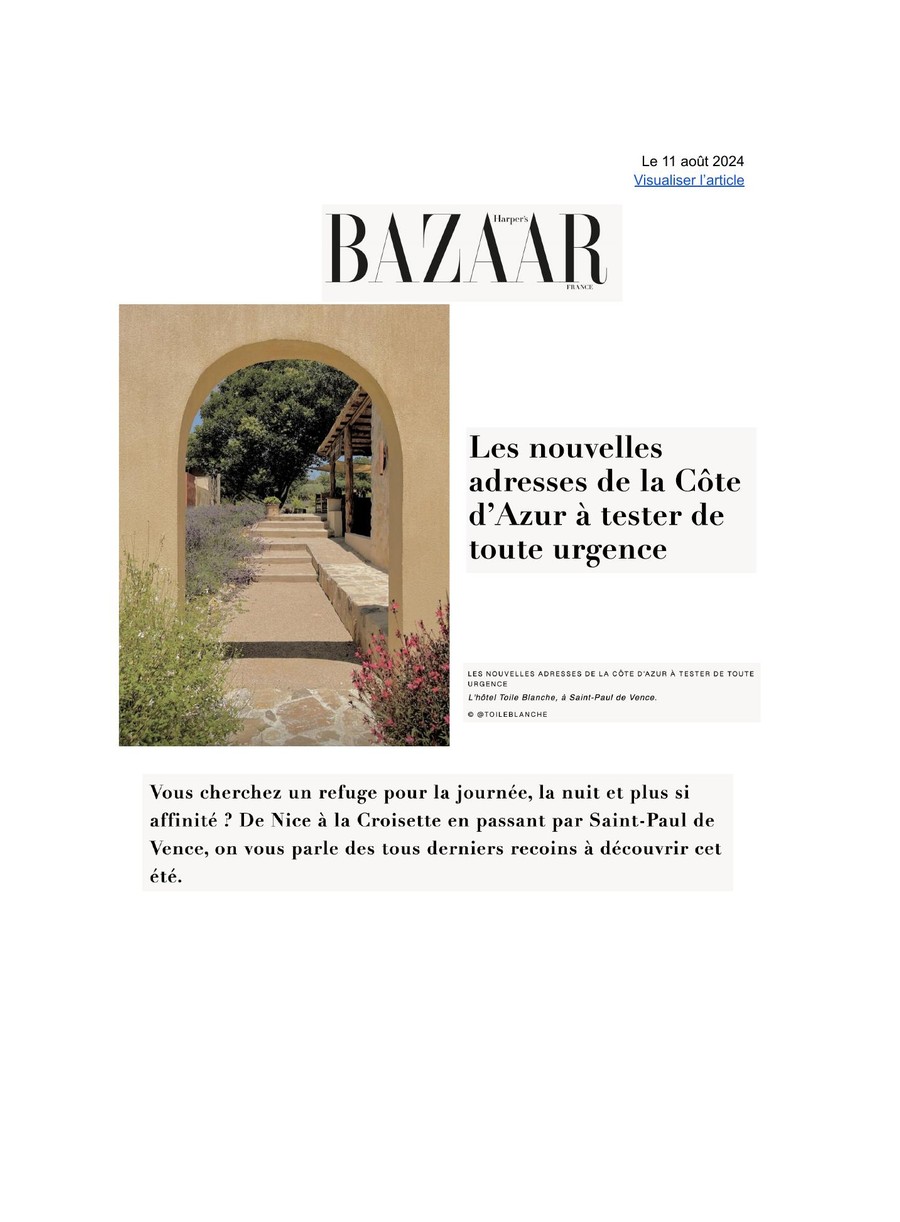 Harpers Bazaar — Toile Blanche press coverage