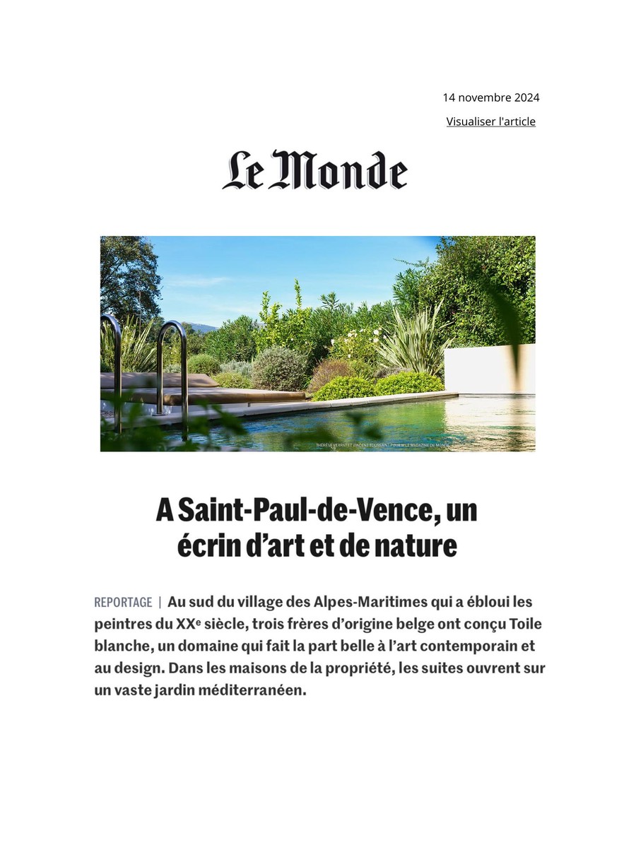 Le Monde — Toile Blanche press coverage