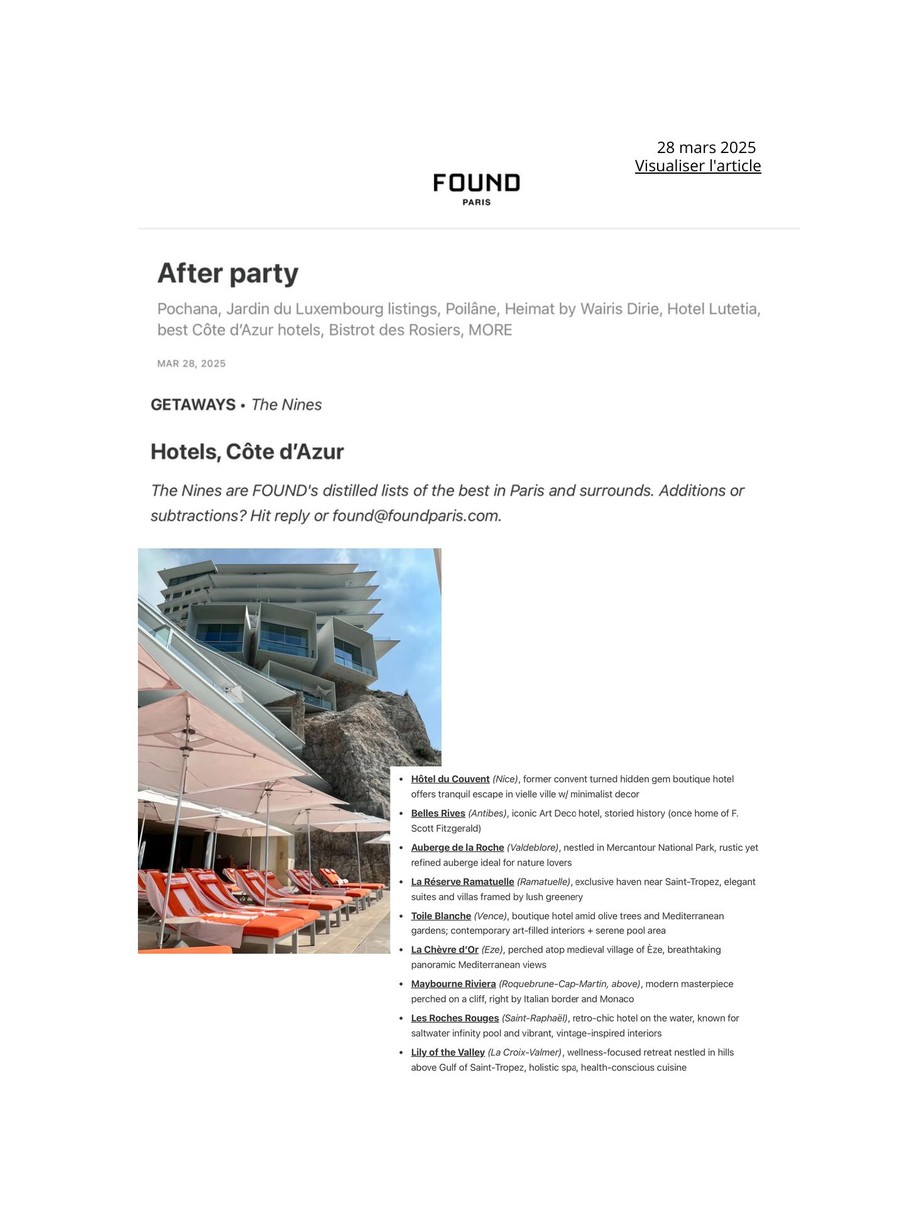 Found Paris — Toile Blanche press coverage