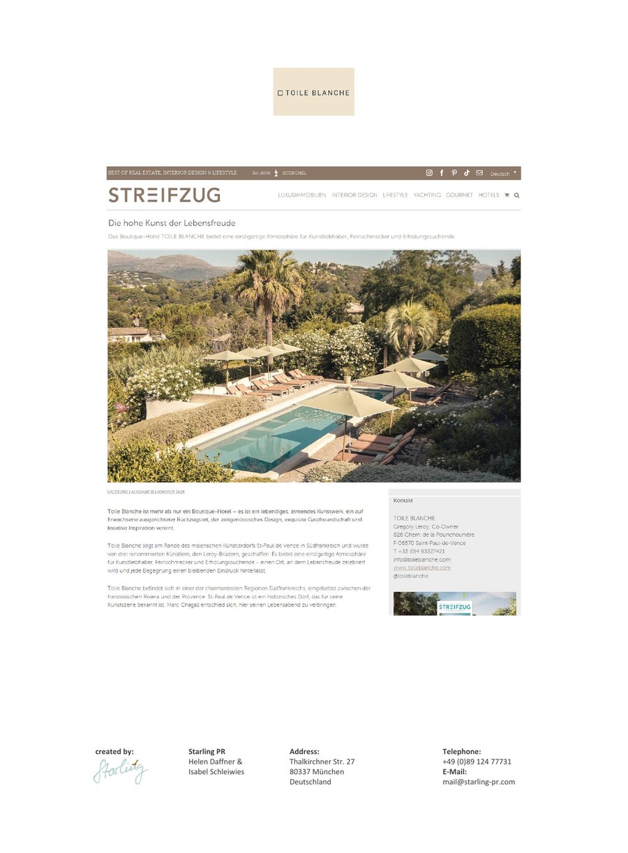 Streifzug — Toile Blanche press coverage