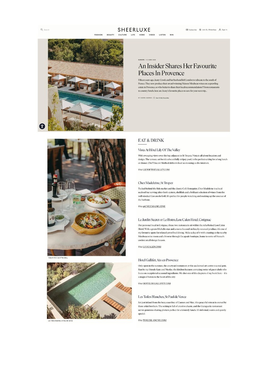 Sheer Luxe — Toile Blanche press coverage