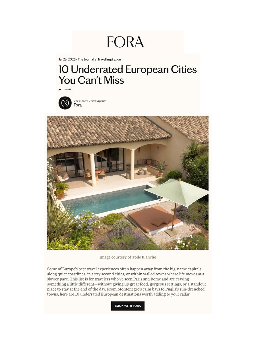 Fora Travel — Toile Blanche press coverage