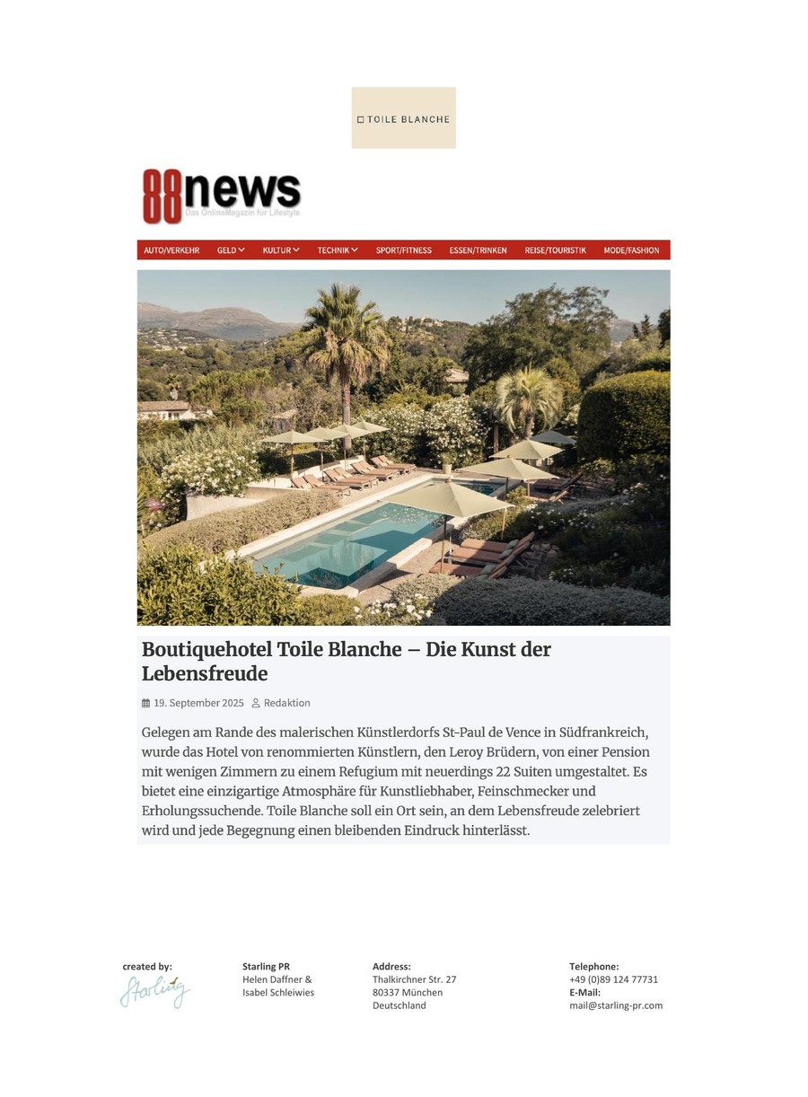 88News — Toile Blanche press coverage