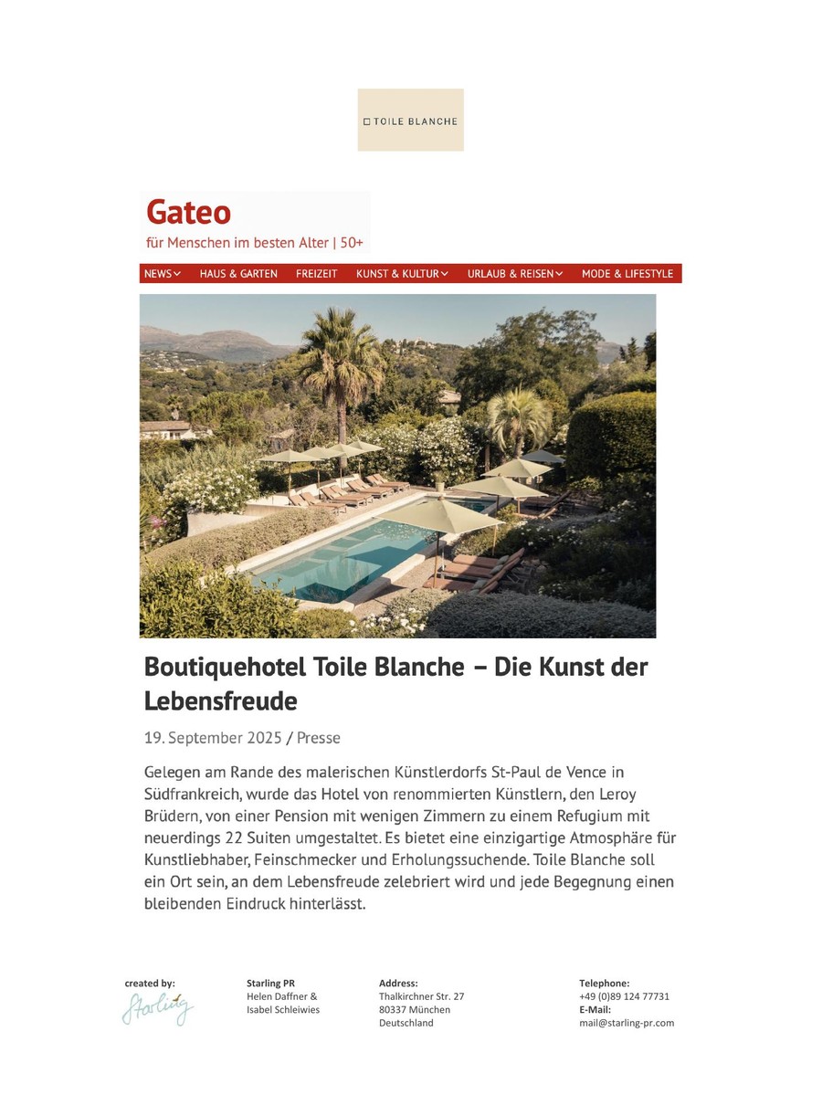 Gateo — Toile Blanche press coverage