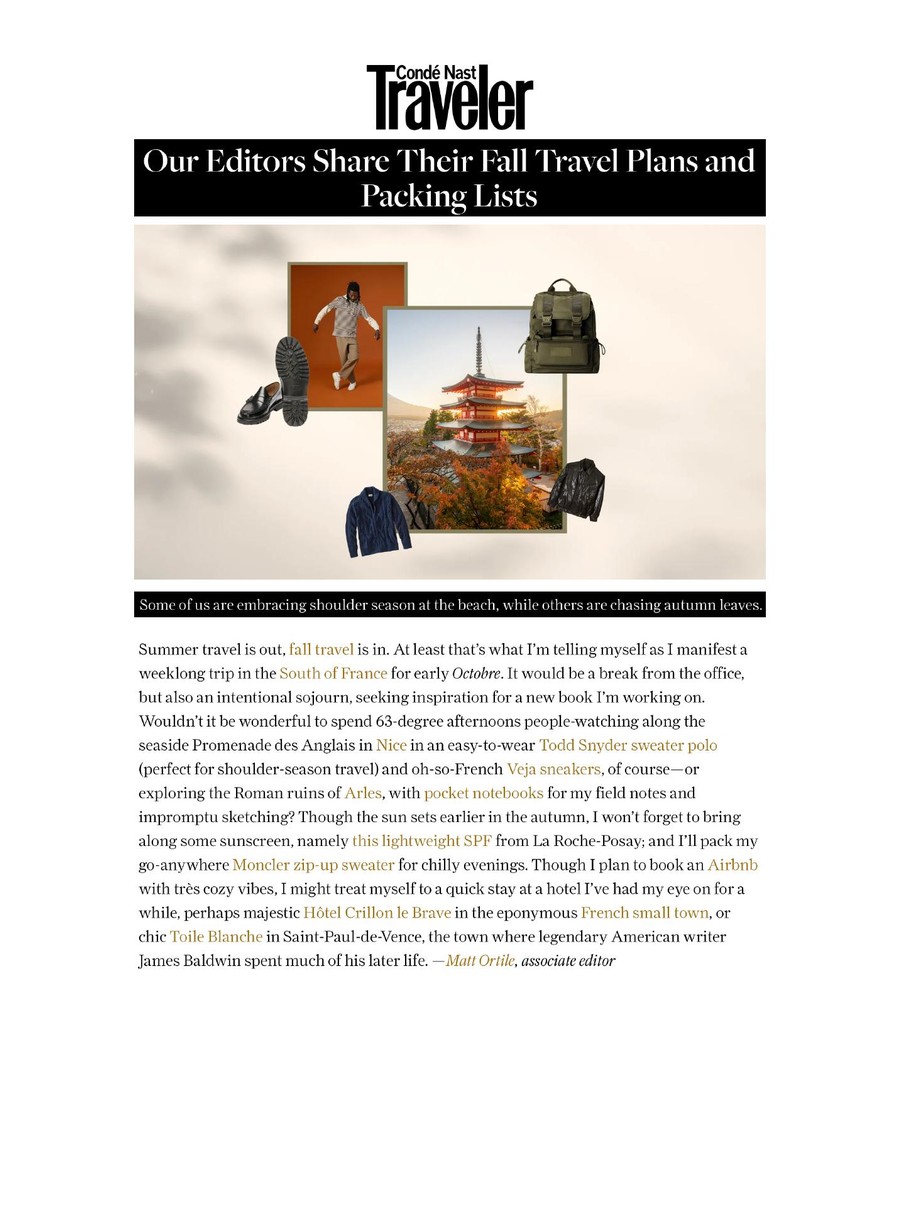 Condé Nast Traveler — Toile Blanche press coverage
